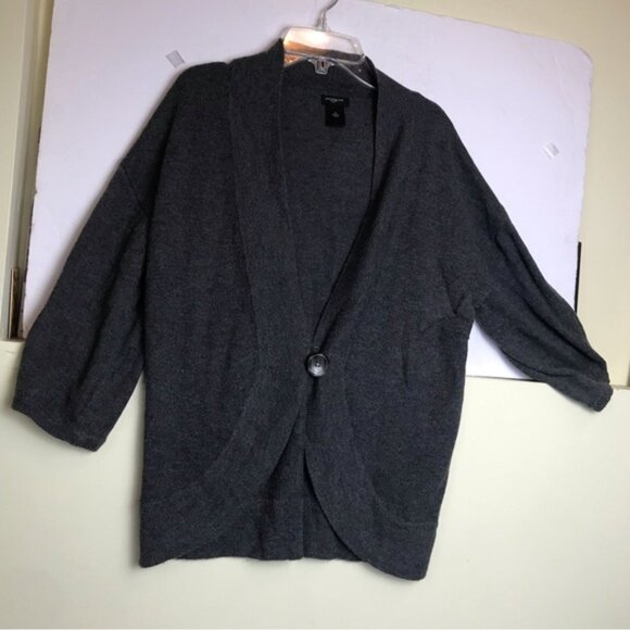 Ann Taylor Y2K Wool Round Hem Ballon Sleeve Cardigan Sweater Top Button Oversize - Picture 5 of 12